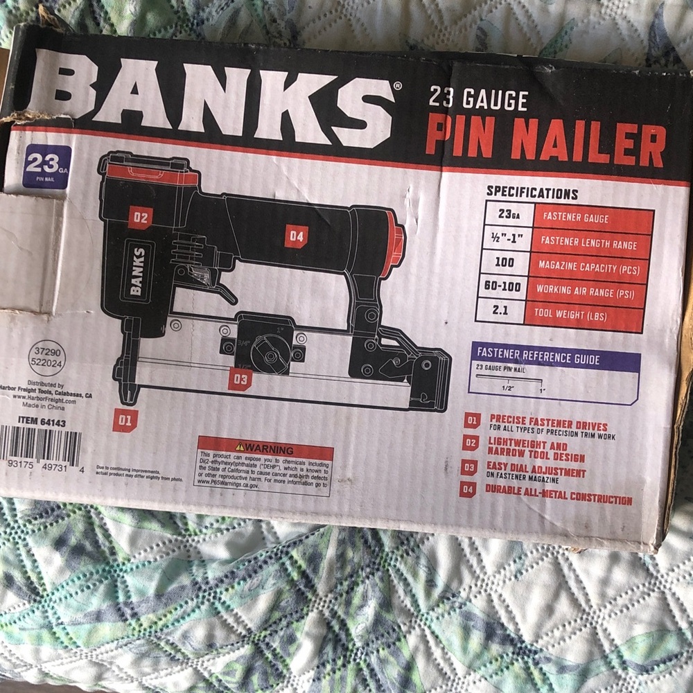 23 Gauge Pin Nailer - Black and Red